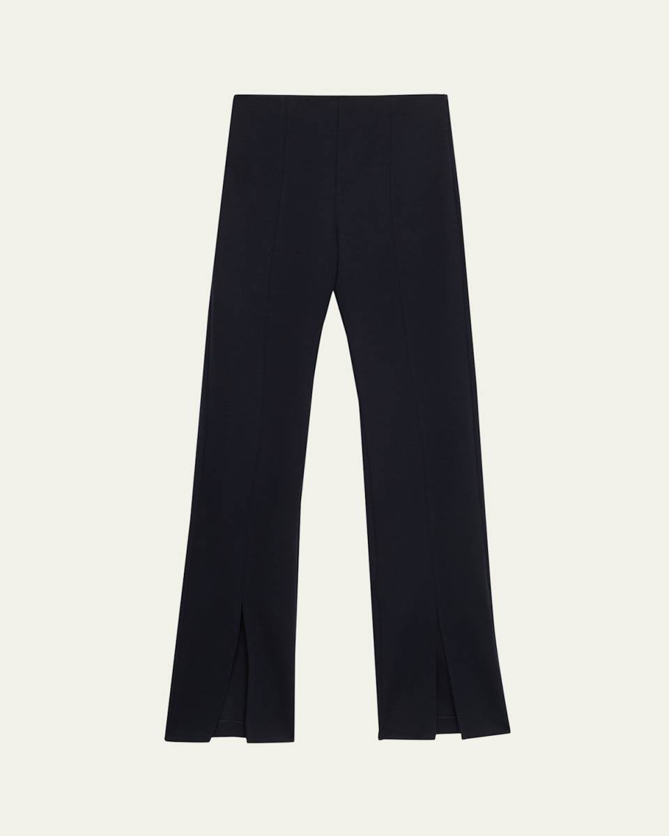 Nebbia Slit-Hem Straight-Leg Wool Pants
